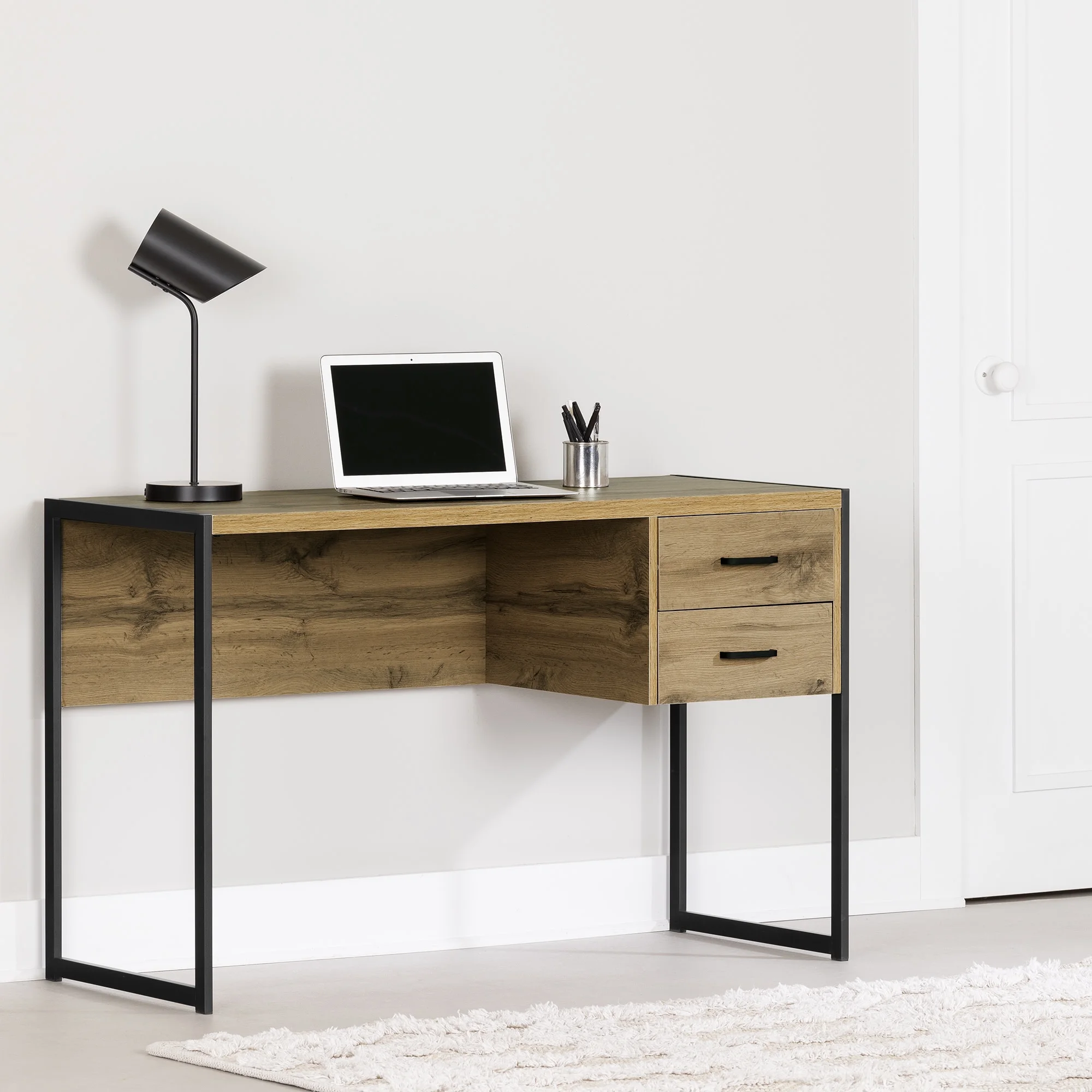 South Shore Mezzy, Urban Modern Computer Desk, Nordik Oak