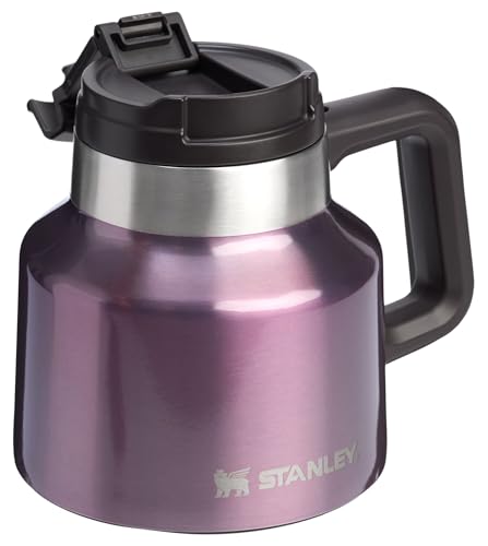 Stanley Tough-To-Tip Admiral's Mug 20 oz | Twist-on Flip Open Lid | Wide Body with Non-Skid Rubber Base | Insulated Stainless Steel Coffee Cup | BPA-Free | Wisteria Shine