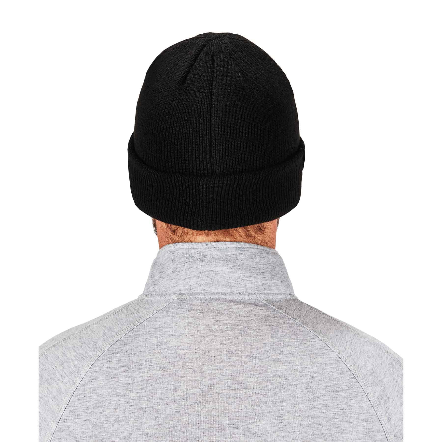 6811ZI Black Rib Knit Hat with Bump Cap Insert