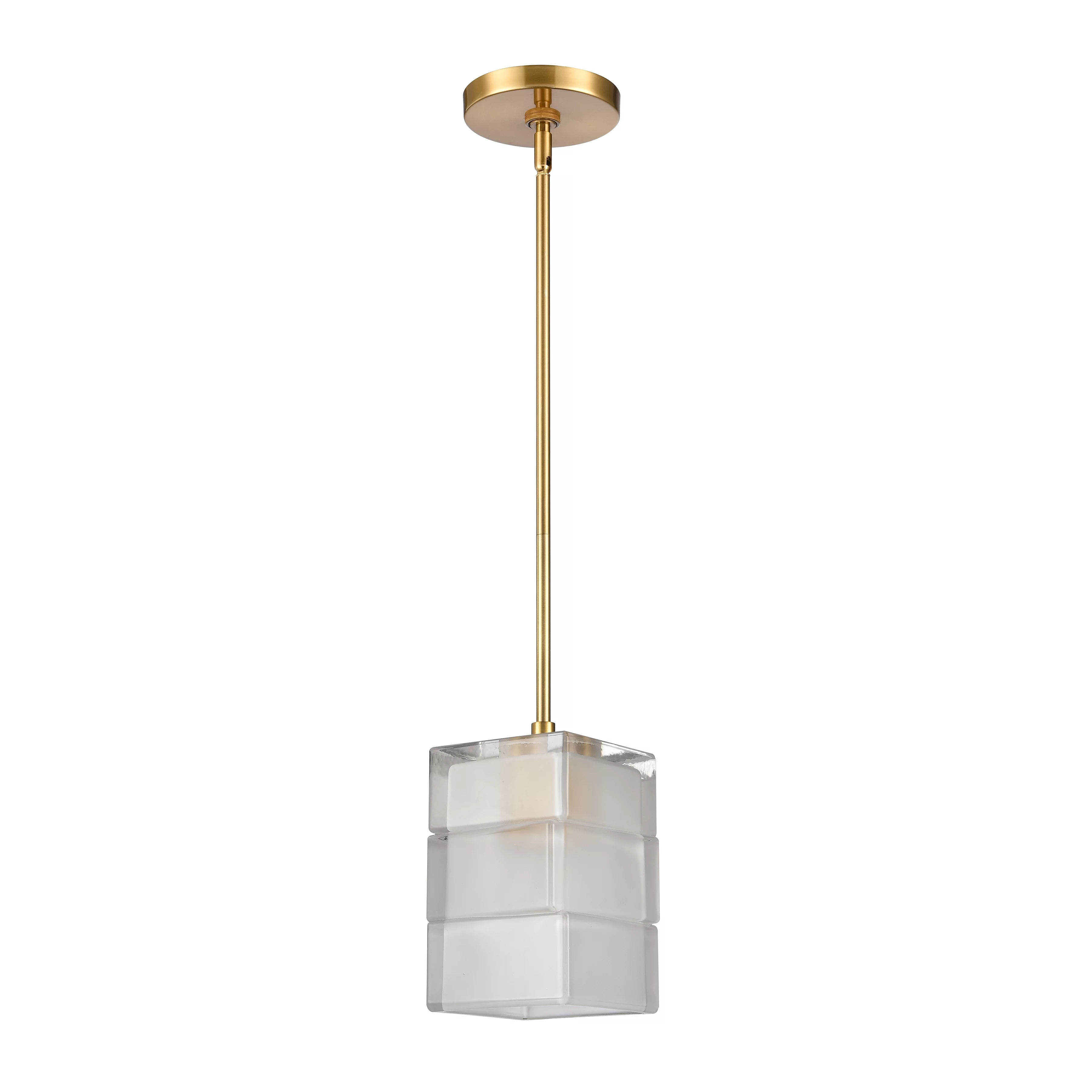 Elk Home 6-Inch Wide Ice Blocks Pendant, Contemporary, Satin Brass
