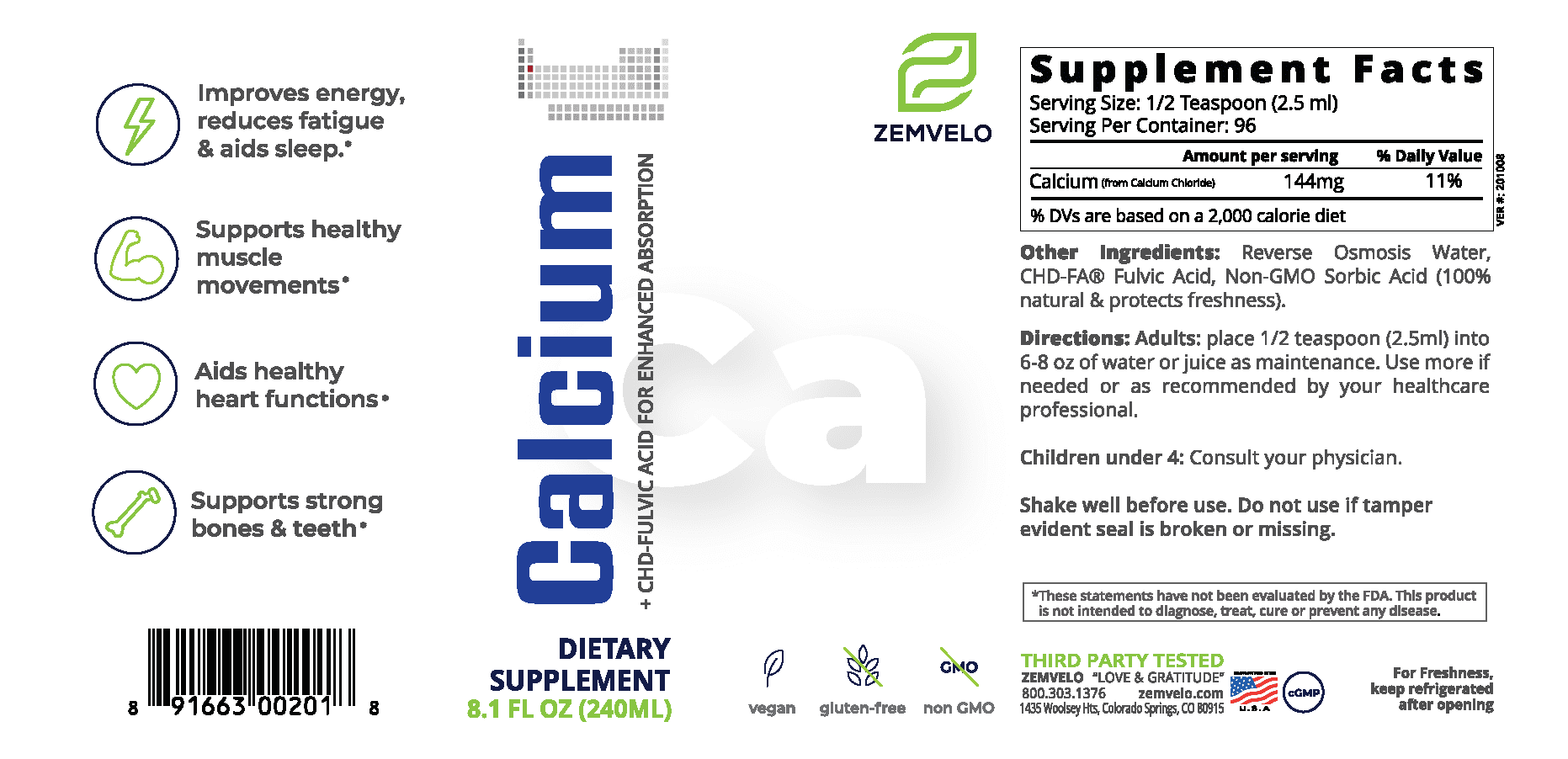 Liquid Ionic Calcium | 96-day Supply | Support Bone and Gum Health | Support Heart Health | Balance Mood