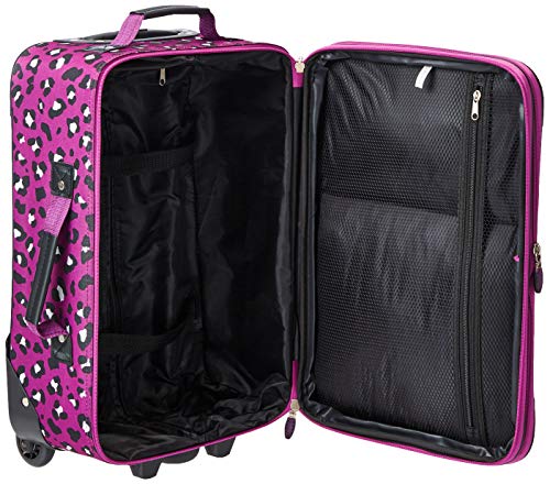 Rockland Fashion Softside Upright Luggage Set, Expandable, Kensington, Black and White, 2-Piece(14/19)