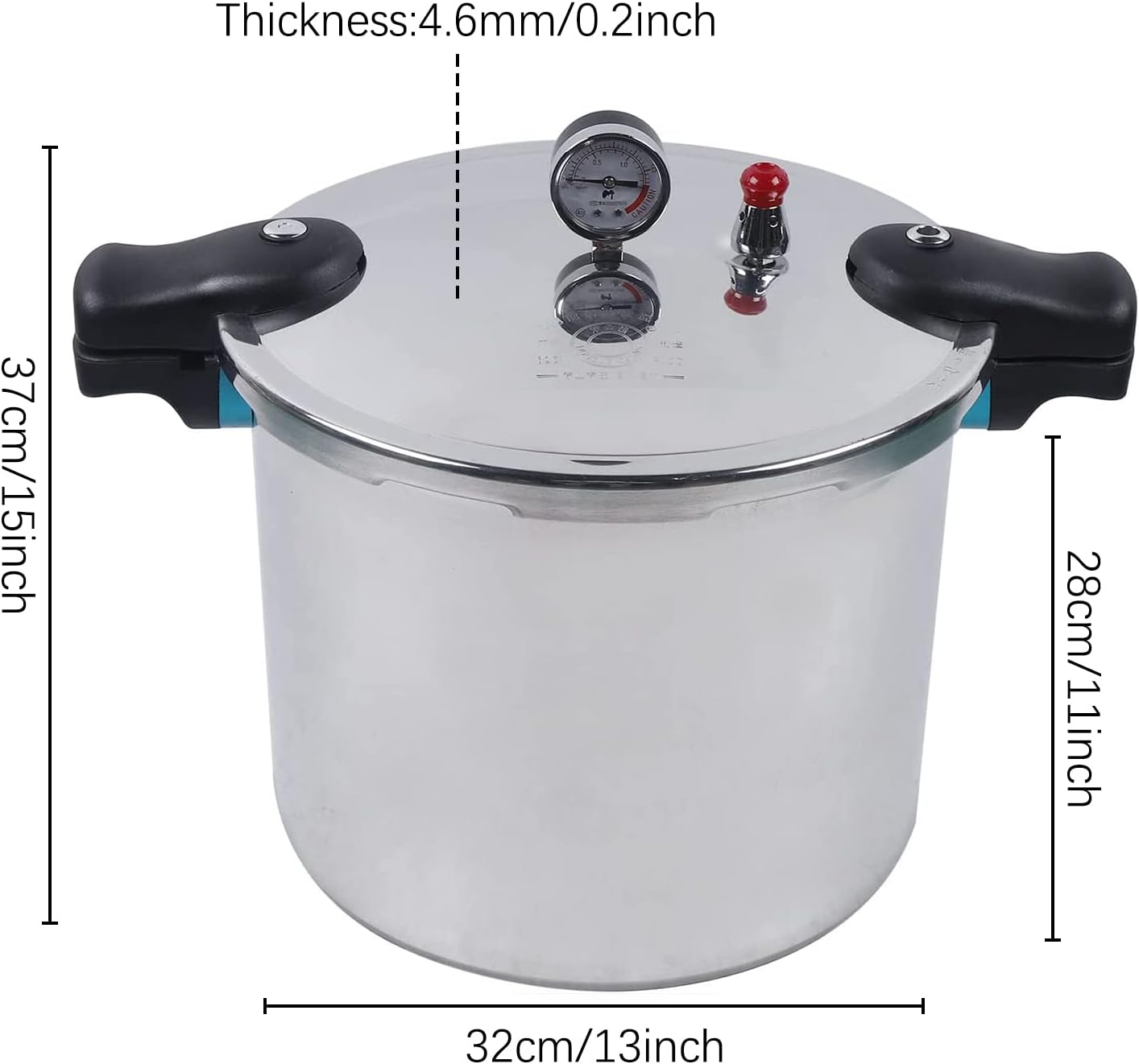 23 Quart Pressure Canner and Cooker with Pressure Gauge 10PSI Explosion Proof Safety Valve Extra-Large Size for Big Canning Jobs, Gas Stoves