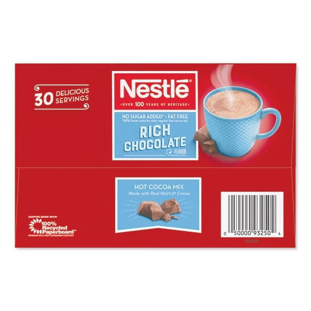No-Sugar-Added Hot Cocoa Mix Envelopes, Rich Chocolate, 0.28 Oz Packet, 30/box | Bundle of 2 Boxes