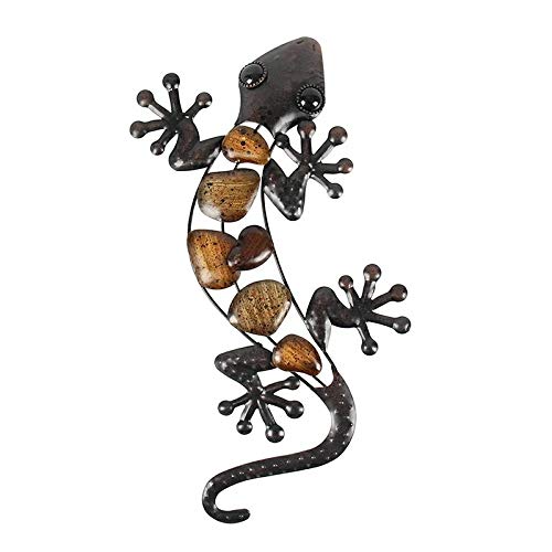 Home Metal Wall Decor, Wall Decor Sculptures Home Decor Metal Gecko Wall for Garden Decoration Outdoor Statues Accessories Sculptures Farmhouse Wall Art Home Decor Wall Decor Hanging Decorations ( Col