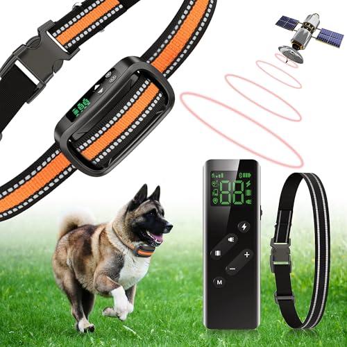 Homrich 2 in 1 GPS Wireless Dog Fence and Training Collar, IPX7 Waterproof Pet Containment and Behavior Training Fence Dog Collar for Medium to Large Dogs (Upgraded M10 Chip)