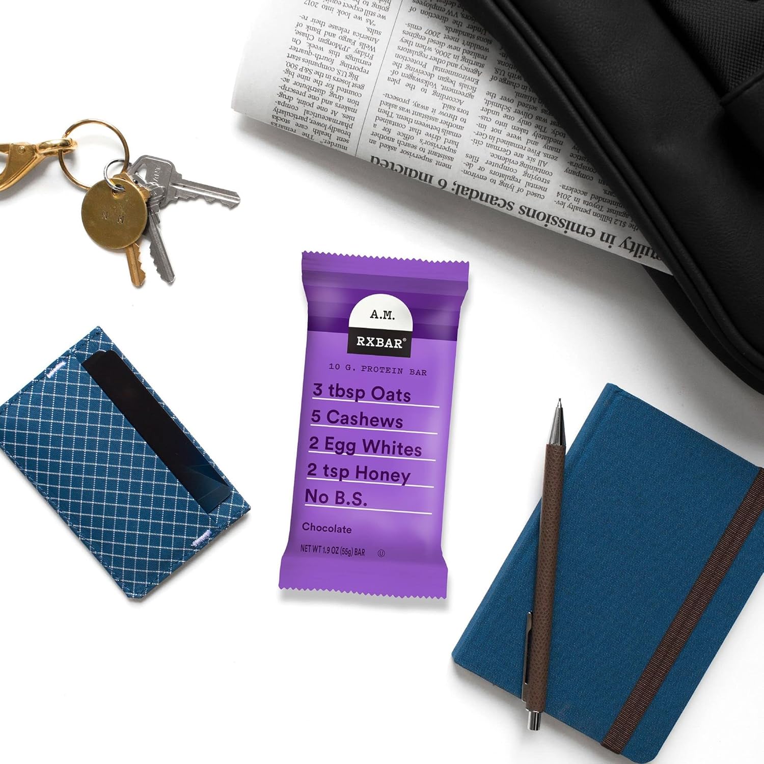 RXBAR A.M. Protein Bars, Variety Pack, Gluten Free Snacks, Breakfast Snacks, 22.8oz Box (12 Bars)