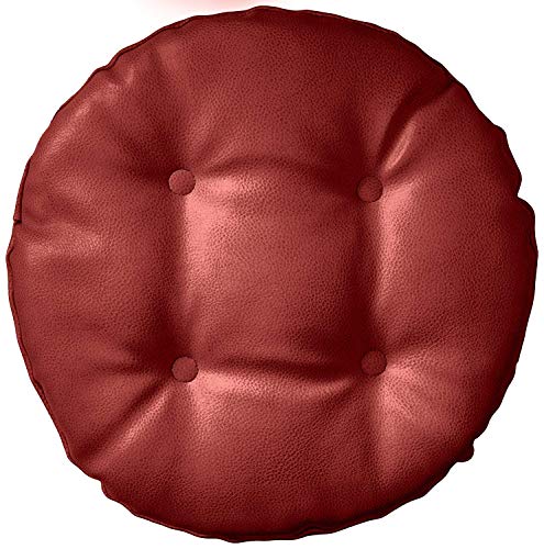Klear Vu Gripper Non-Slip Tufted Faux Leather Round Bar Stool Cushions for Dining Room, Kitchen Counter, Cafe, and Restaurant, 14