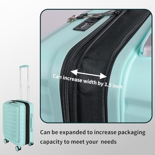 Lightweight Luggage with Spinner Wheels & YKK Zipper, 3-Piece Travel Suitcase ABS+PC Hardshell Luggage Set with TSA Lock, Light Avocado Green (20+24+28 inch)