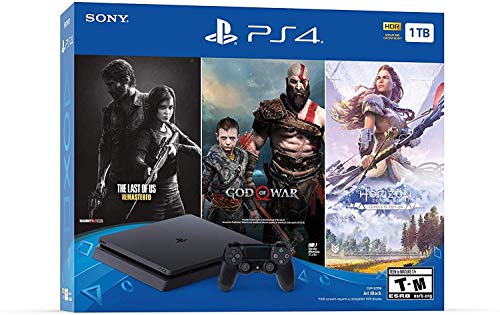 Sony Playstation 4 PS4 1TB HDD Gaming Console Bundle with Three Games: The Last of Us, God of War, Horizon Zero Dawn, Included Dualshock 4 Wireless Controller