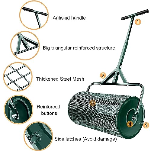 Lawn & Garden Spreader with Upgraded Side Clasps - 24