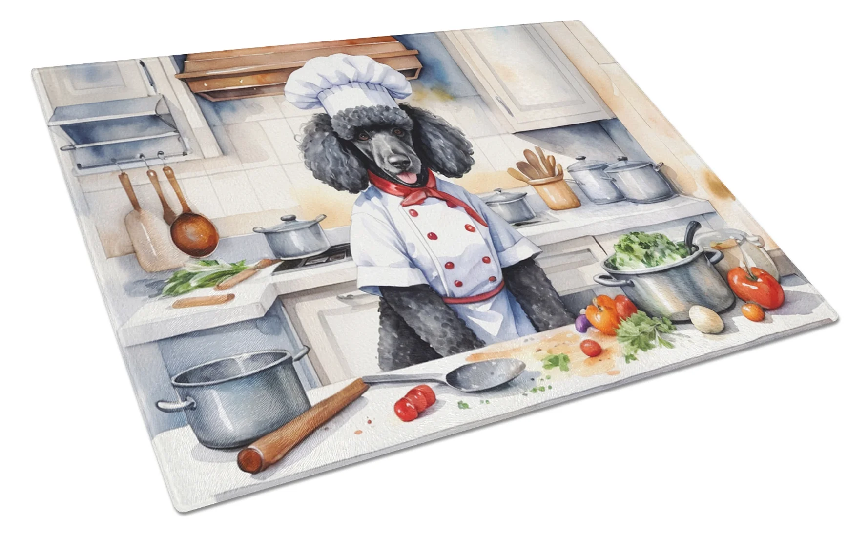 Black Poodle The Chef Glass Cutting Board 12 in x 15 in