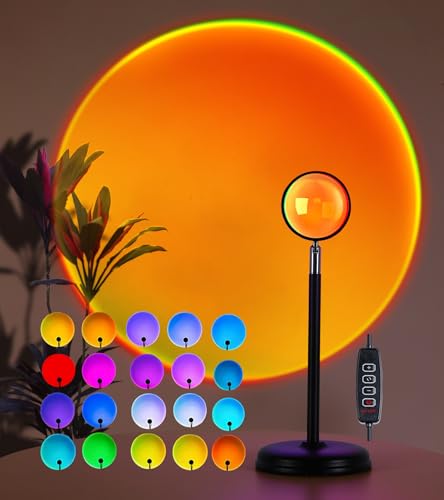 Sunset Lamp Projector,Multicolor Changing Night Light 360 Degree Rotation Rainbow Led Sun Lamp for Photography Backgrounds,Party,TikTop Live,Christmas Gifts,Home Decor,Mood Lighting