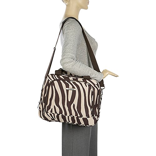 Rockland Fashion Softside Upright Luggage Set, Expandable, Kensington, Black and White, 2-Piece(14/19)