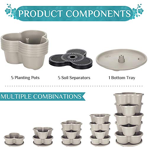 Amazing Creation Stackable Planter, Terracotta 5-Tier Vertical Garden Planter, Grow Your Own Vertical Oasis of Vegetables and Succulents