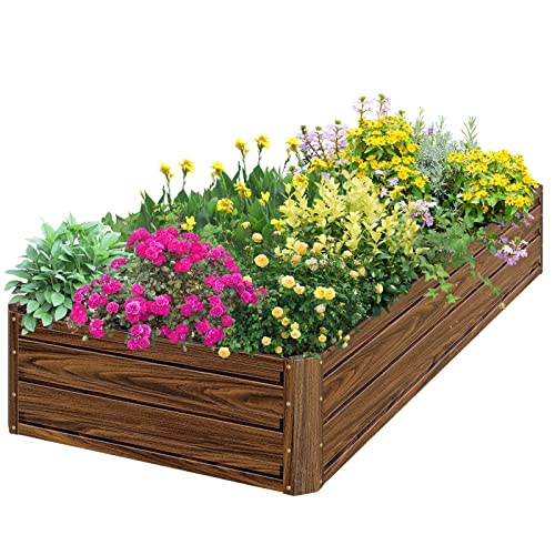 SnugNiture Galvanized Raised Garden Bed 6x3x2FT Outdoor Large Metal Planter Box Steel Kit for Planting Vegetables, Flowers