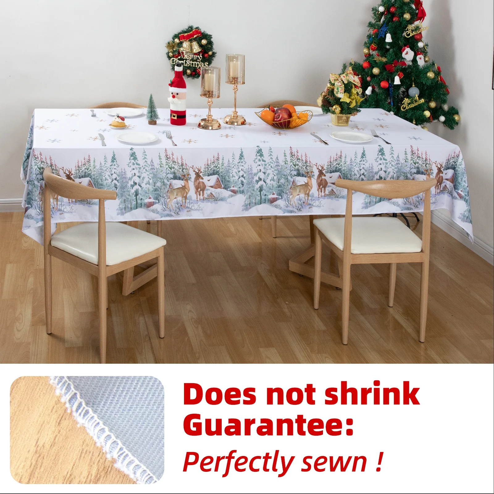 Ray Star Christmas Tablecloth Rectangle 60x102in Machine Washable Table Cloths That Does not Fade in The Wash, Thick Can not See Through Tablecloth, Polyester Table Cover