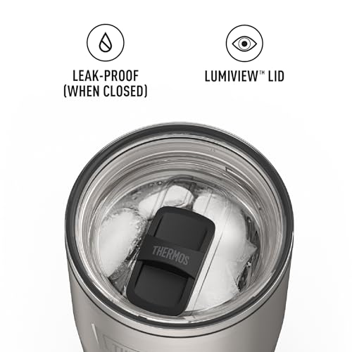 THERMOS ICON SERIES, Stainless Steel Cold Tumbler with Slide Lock, 24 Ounce, Sandstone