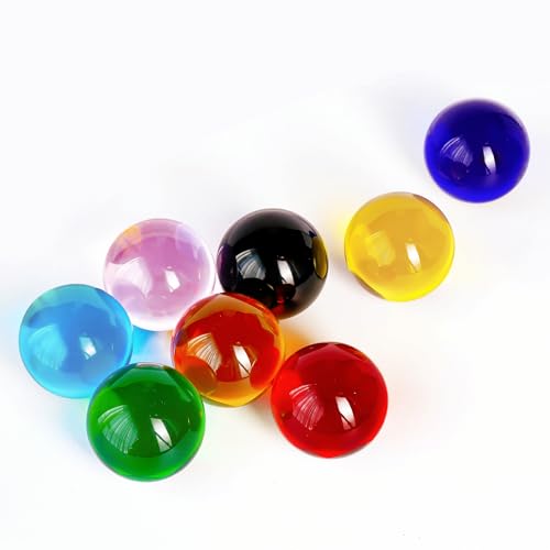 7 Colors 40mm Ice Cracked Balls Crystal Chakra Balls with LED Wooden Base Glass Healing Sphere Balls with Stand Night Light Decoration Quartz for Home Living Room