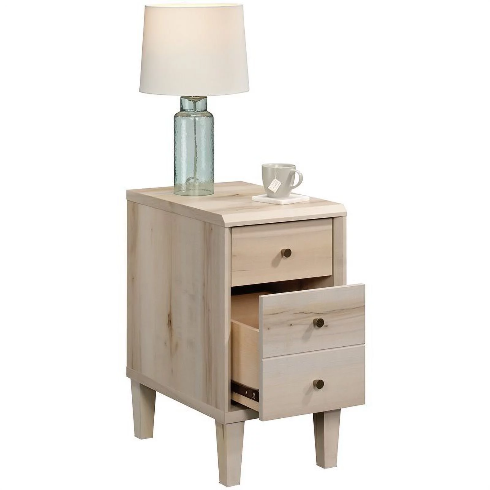 Pemberly Row 2 Drawers Modern Engineered Wood End Table in Maple