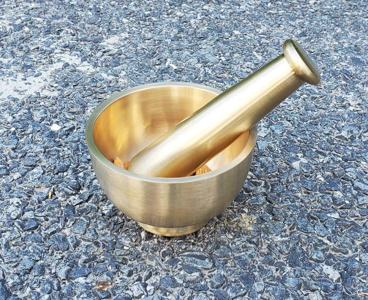 RK_ENTERPRISES Brass Mortar Pestle Set, 1 Piece, 4.5 Inches, Gold