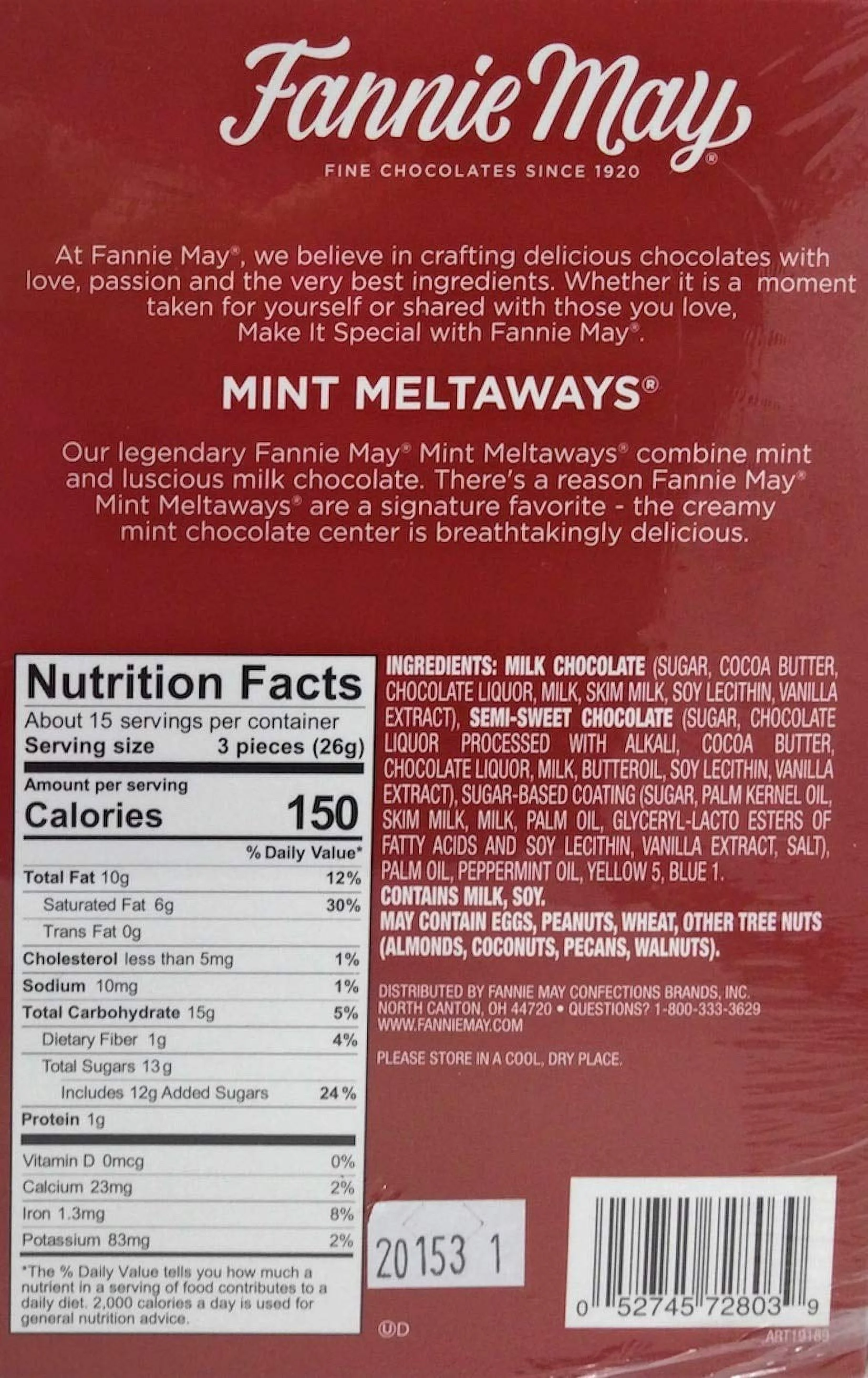 Fannie May Pixies And Mint Meltaway Bundle | 14Oz Pixies | 14Oz Mint Meltaways | Perfect For Chocolate Lovers, Mom Or Dad | 2 Favorites Wrapped In A Cello Bag And Accented With A Big Bow