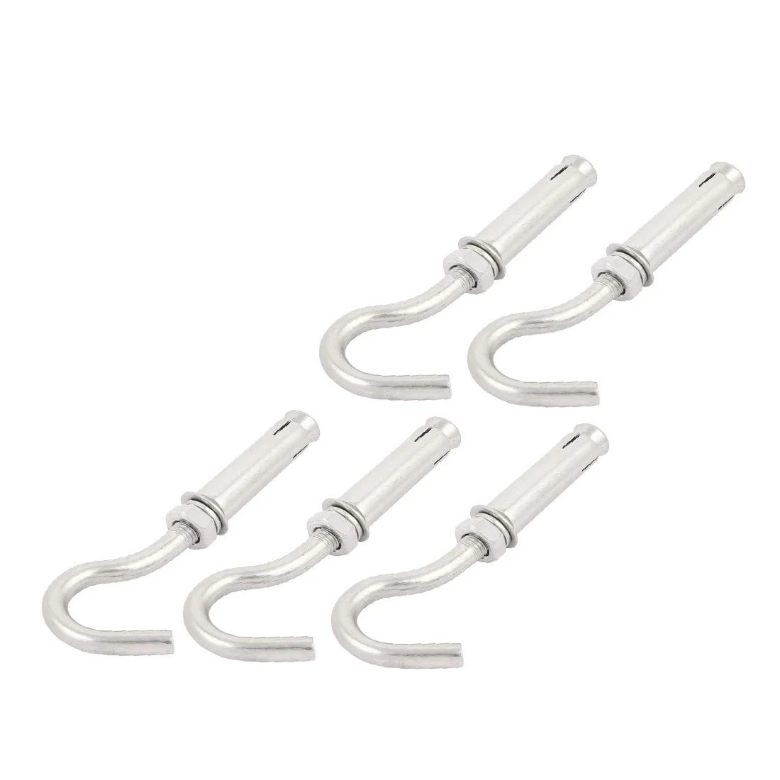 New M8 304 Featured Stainless Steel Open Reliable Efficacy Cup Hook Expansion Screw Bolt 108mm Long 5pcs(id:974 B-c d3 73b)