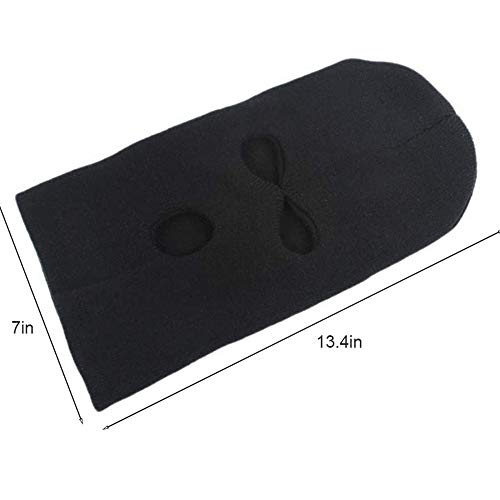 3 Hole Winter Knitted Mask, Outdoor Sports Full Face Cover Ski Mask Warm Knit Balaclava for Adult