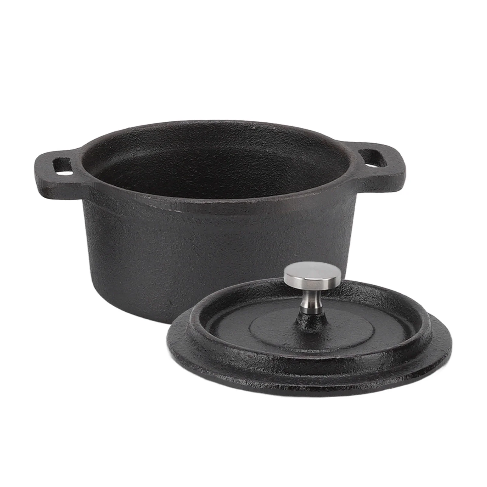 Dutch Oven Double Traditional Style Thickened Ergonomic Handle Insulation Cast Iron Cooking Pot with Lid Diameter 20CM