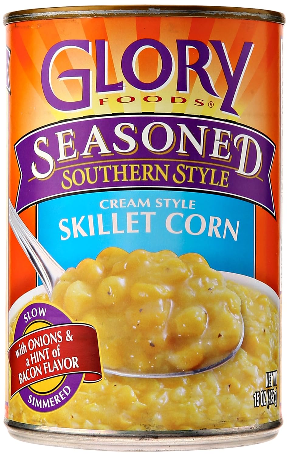 McCall Farms Glory Foods Skillet Cream Corn Seasoned Southern Style Prepared Vegetable, 15 oz
