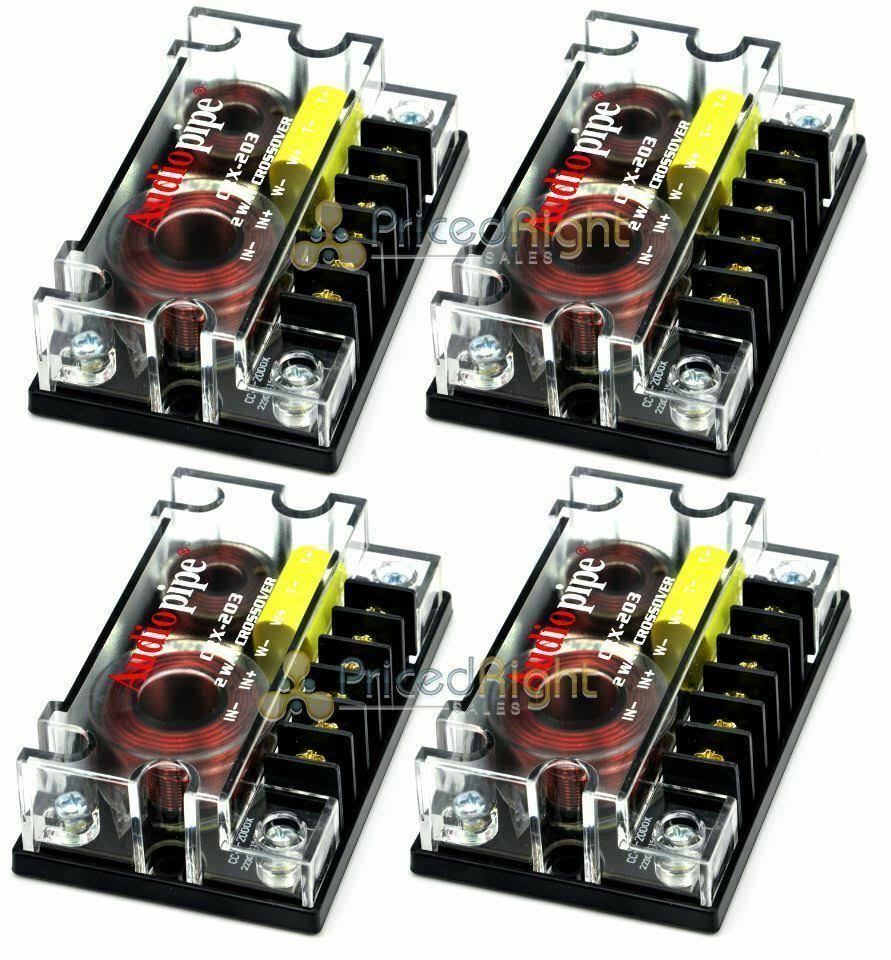 4 Audiopipe Passive 2 Way Car Audio Crossover / Two-Way Speaker and Tweeter 300W