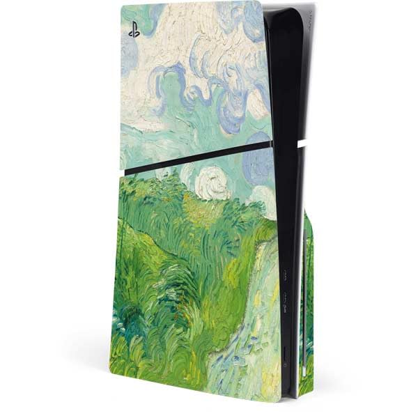 Skinit Decal Gaming Skin Compatible with PS5 Slim Disk Console - Officially Licensed Green Wheat Fields by Vincent Van Gogh Design