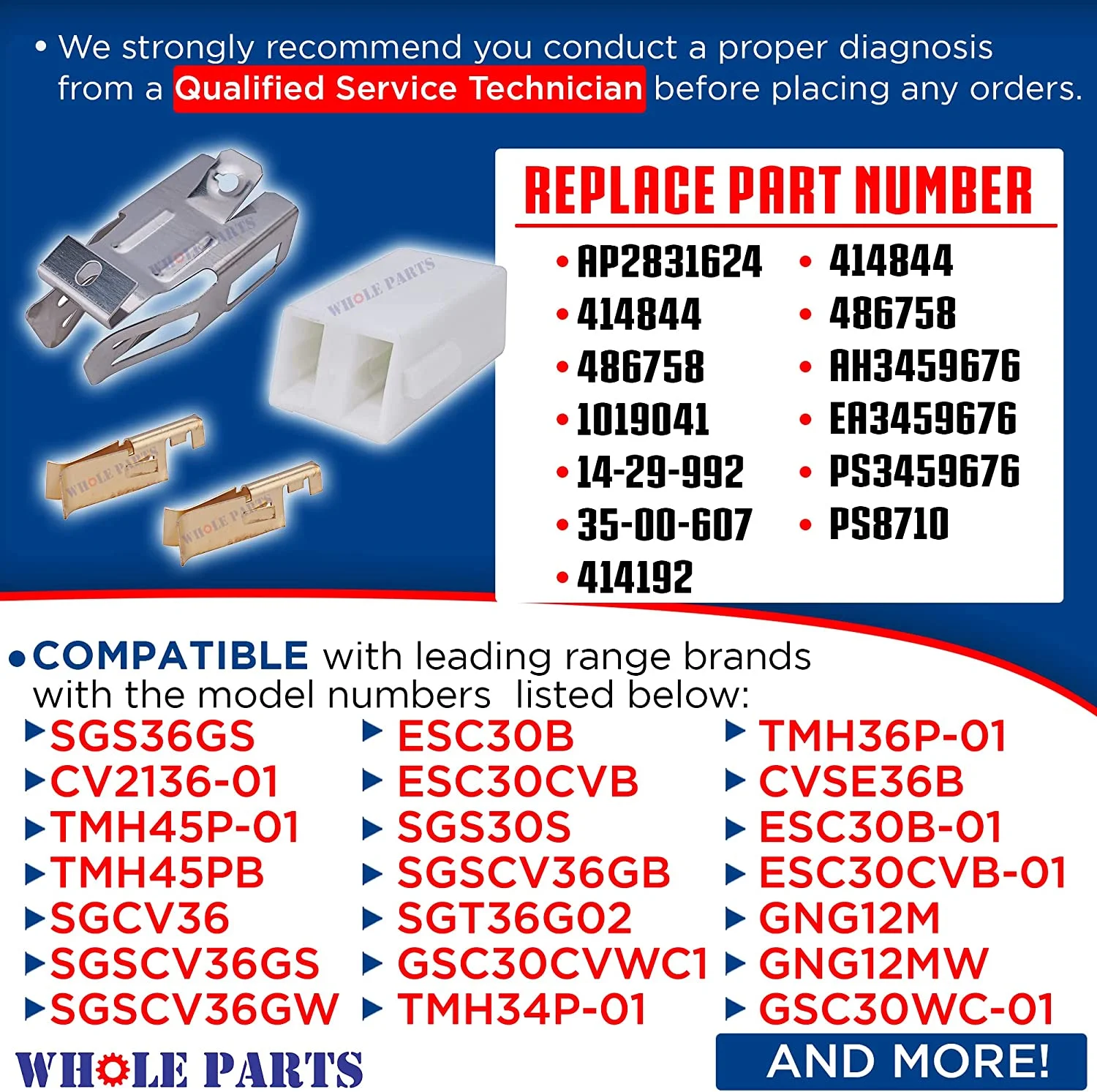 Whole Parts Range Installation Set Part # 00414192 - Replacement & Compatible With with Some Bosch and Thermador Ranges