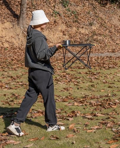 iClimb Ultralight Compact Camping Folding Table with Carry Bag (Blue - S)