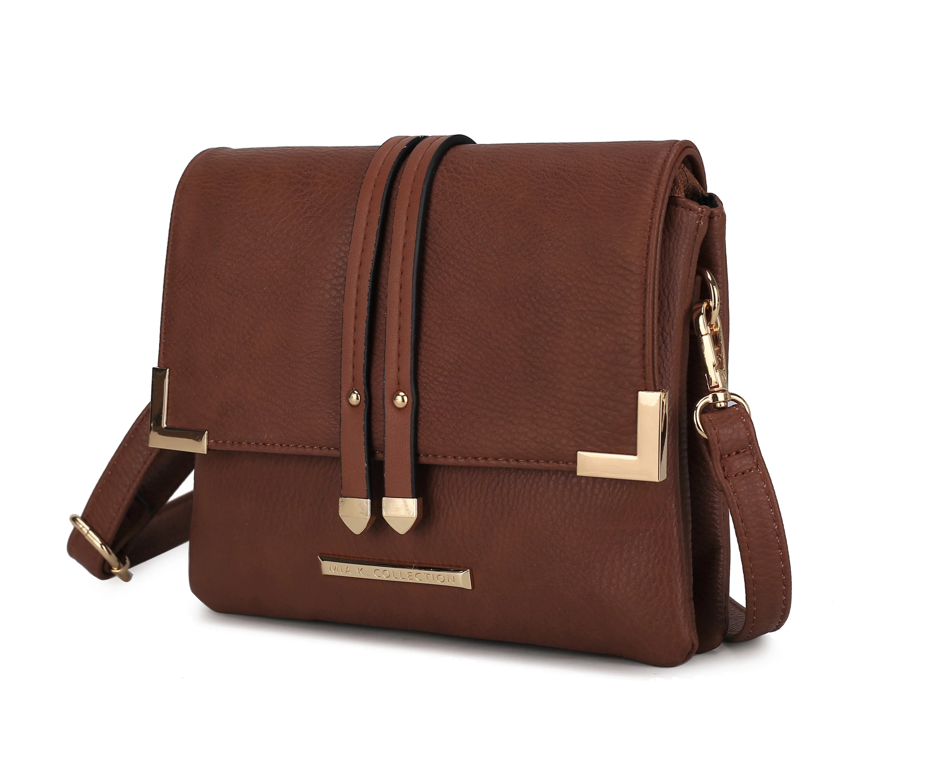 MKF Collection Valeska Vegan Leather Women's Crossbody Handbag by Mia K. - Cognac