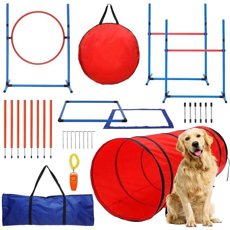 Willow Pet Products 15 Piece Dog Agility Course Backyard Set Dog Agility Training Equipment Set Includes - Pet Supplies online store