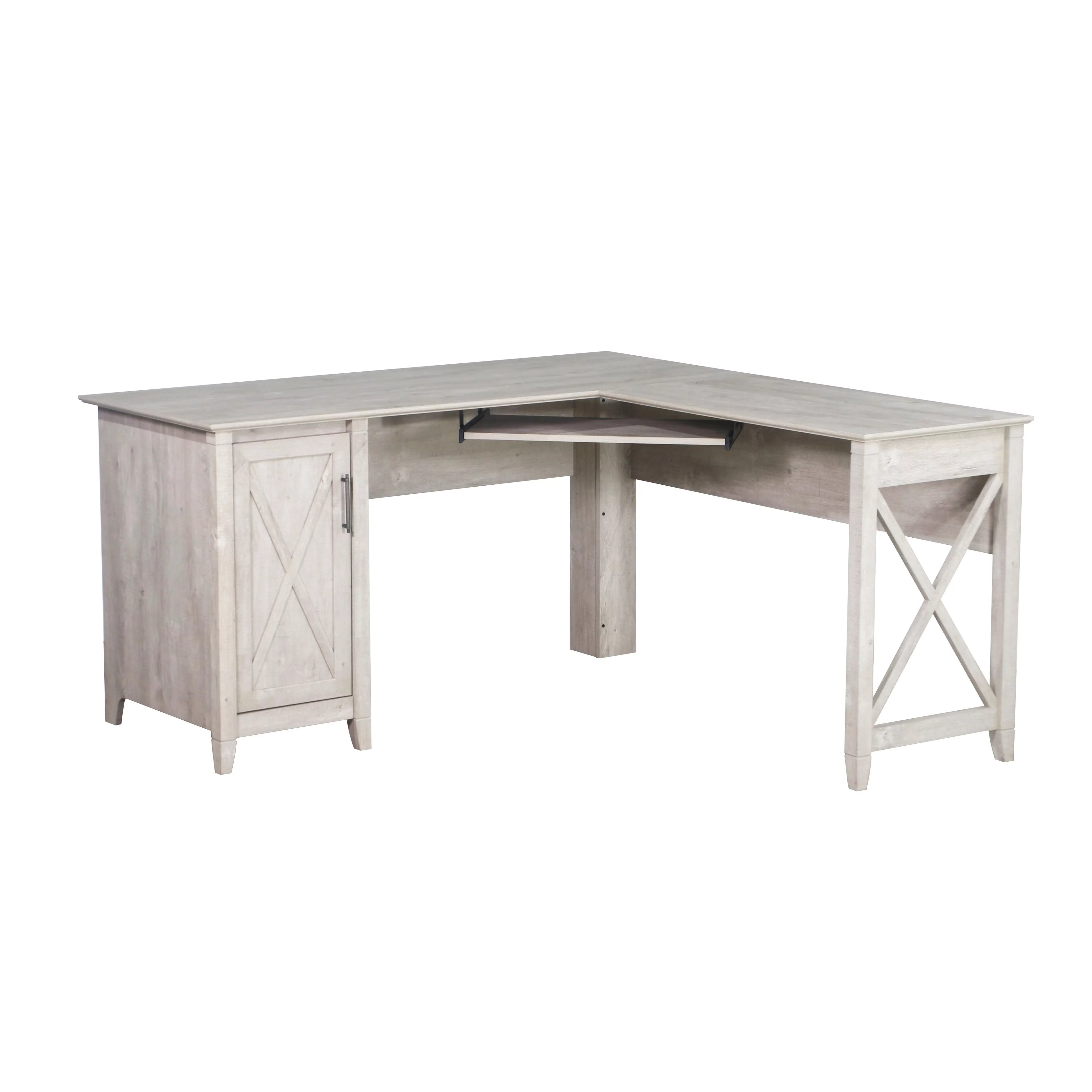 Oxford Modern Farmhouse L-Desk Washed Gray