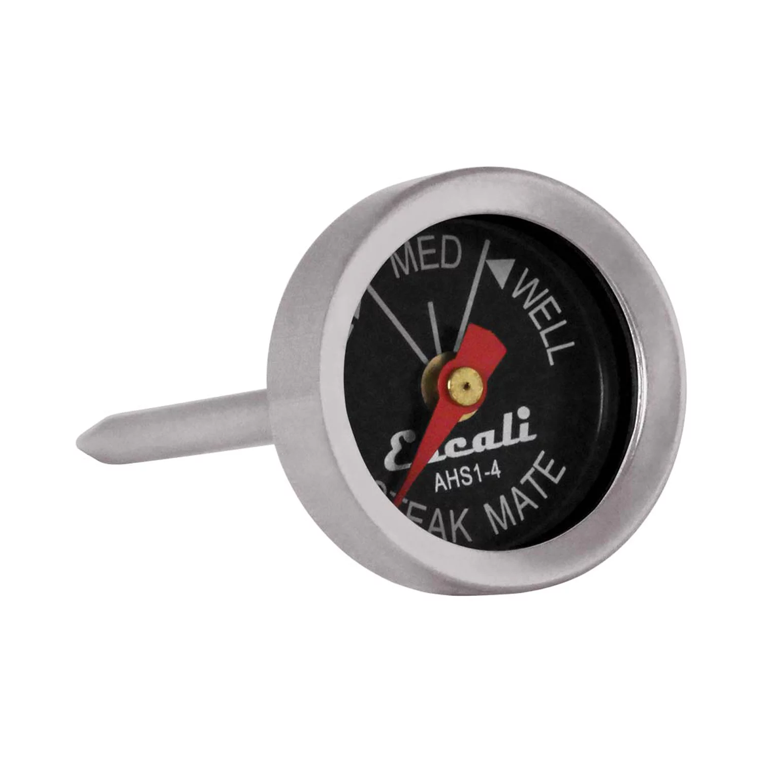 Escali AHS1-4 Easy Read Mini Steak Thermometer Set, Dial Reads Rare, Medium & Well, Dishwasher Safe, Silver
