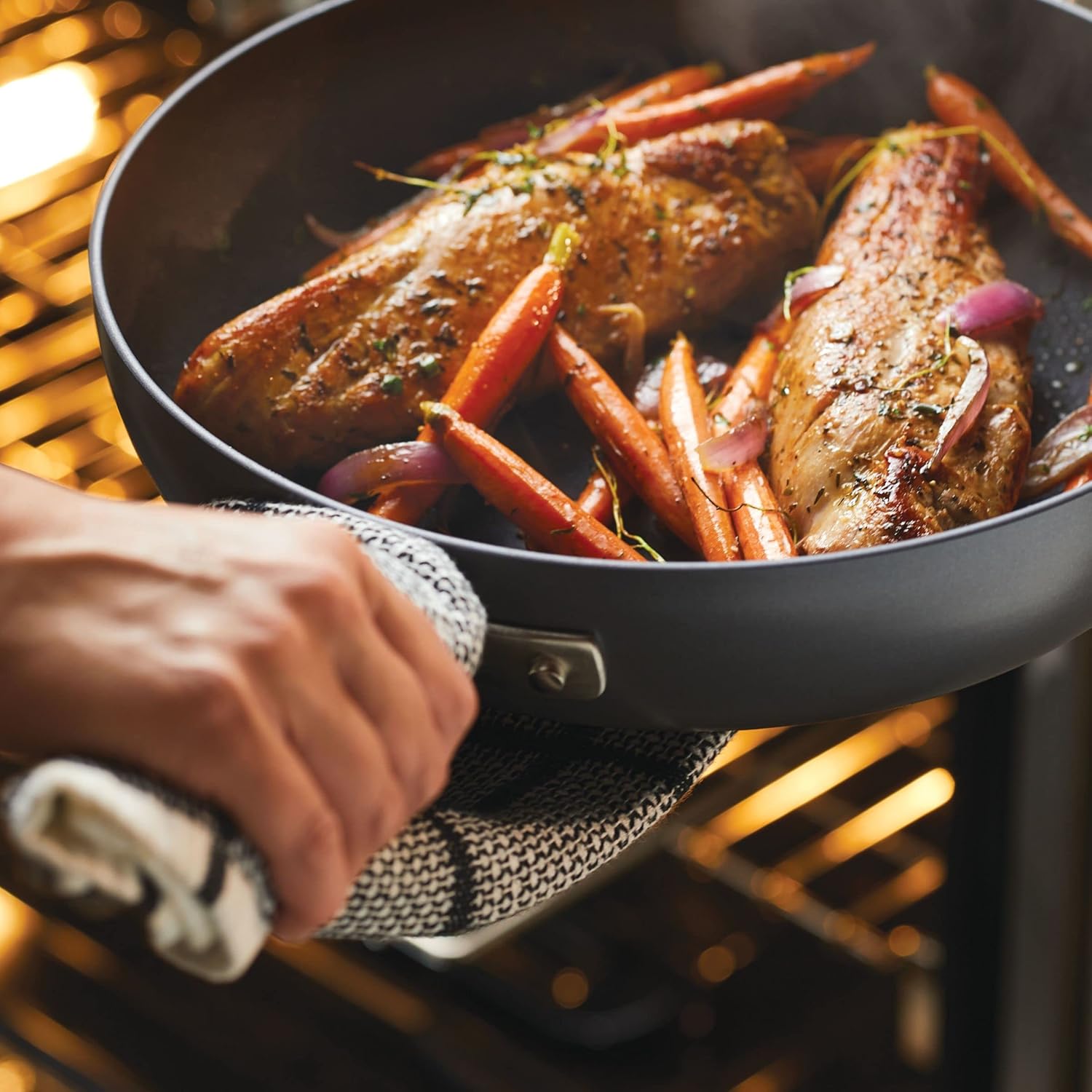 Anolon Advanced Home Hard-Anodized Nonstick Skillets (2 Piece Set- 10.25-Inch & 12.75-Inch, Moonstone)