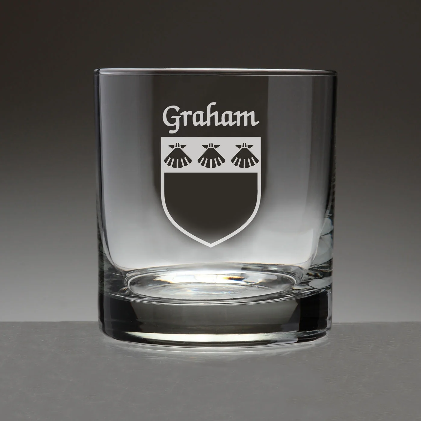 Graham Irish Coat of Arms Tumbler Glasses - Set of 4 (Sand Etched)