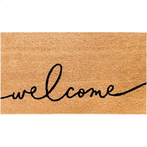 THEODORE MAGNUS Door Mat – Coir Doormat for Outdoor Entrance, Durable Welcome Mat with Non-Slip Backing, Perfect for Front Door and Entryway - Outdoor/Indoor - Warm Greeting - 17