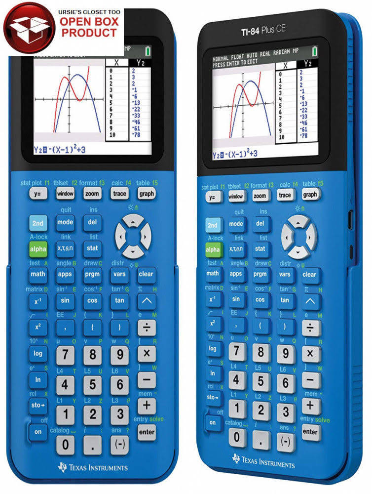 Texas Instruments TI-84 Plus CE Graphing Calculator - 10 Digits - Color Display - Blue