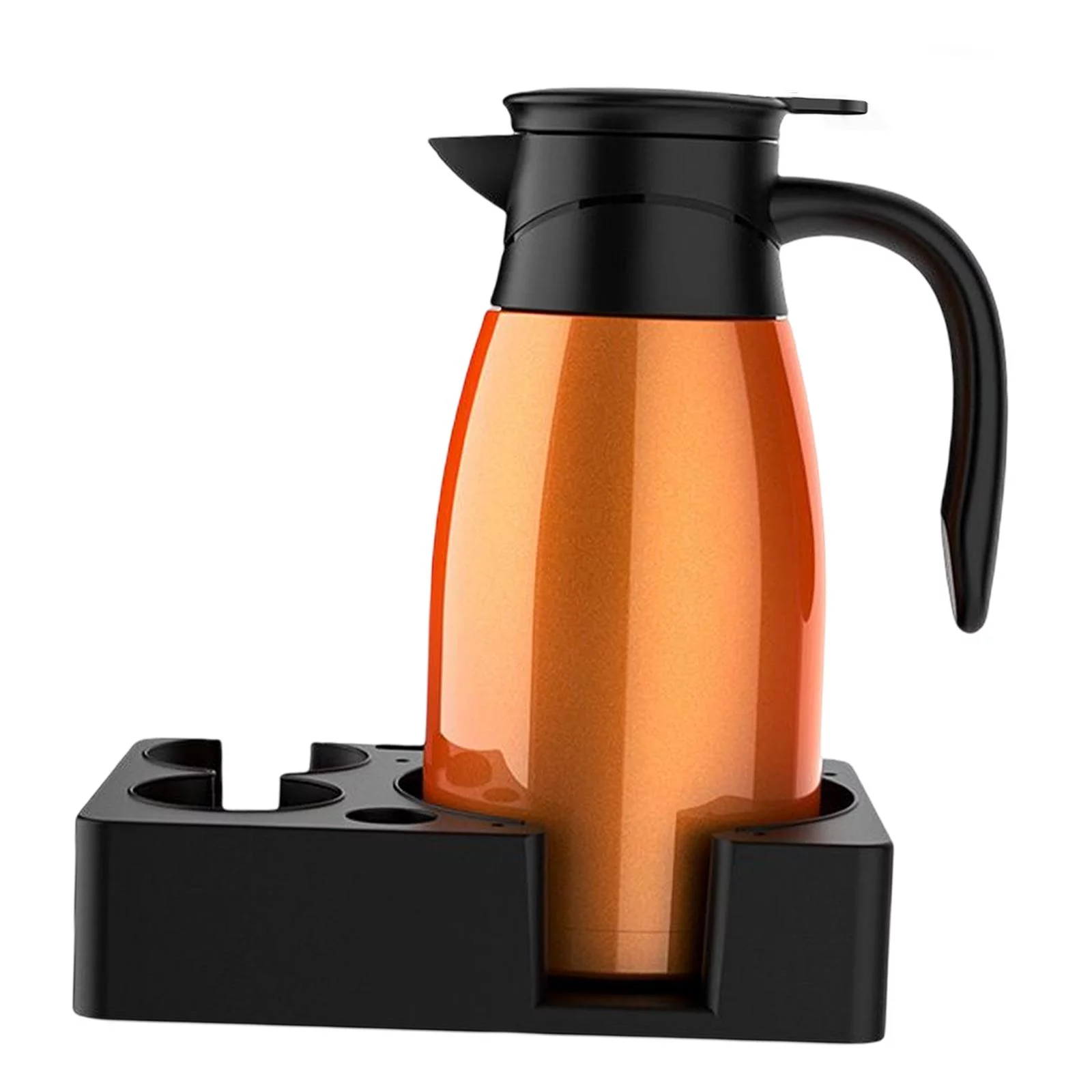 Car Kettle Boiler Warmer Insulated Intelligent Temp Display Heater Cup for Milk 24V Orange