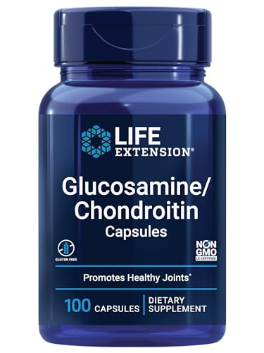 Life Extension Glucosamine/Chondroitin Capsules for healthy joints and cartilage, non-GMO, gluten-free, 100 capsules