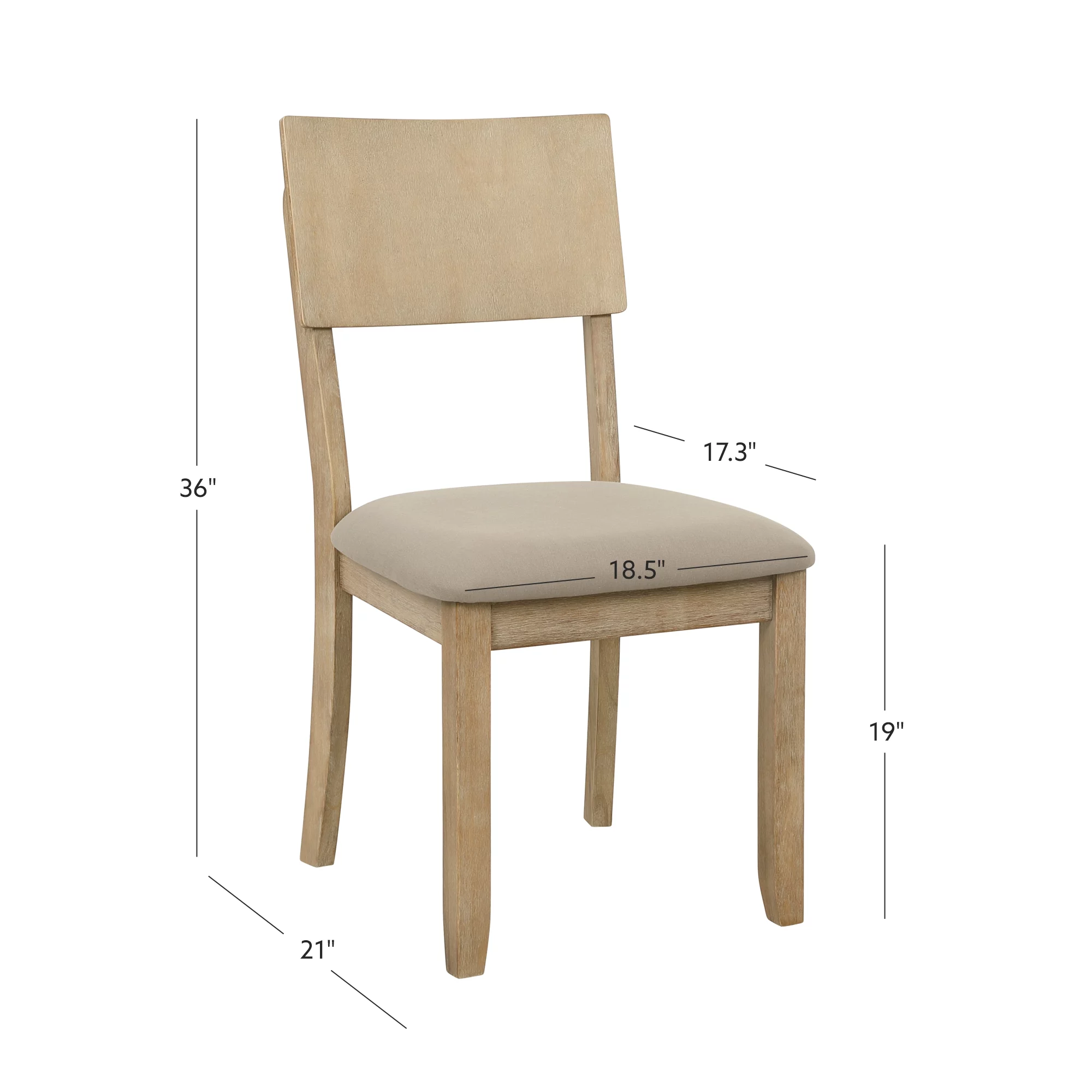 Linon Jamil Upholstered Dining Chair, Set of 2, Gray Wash