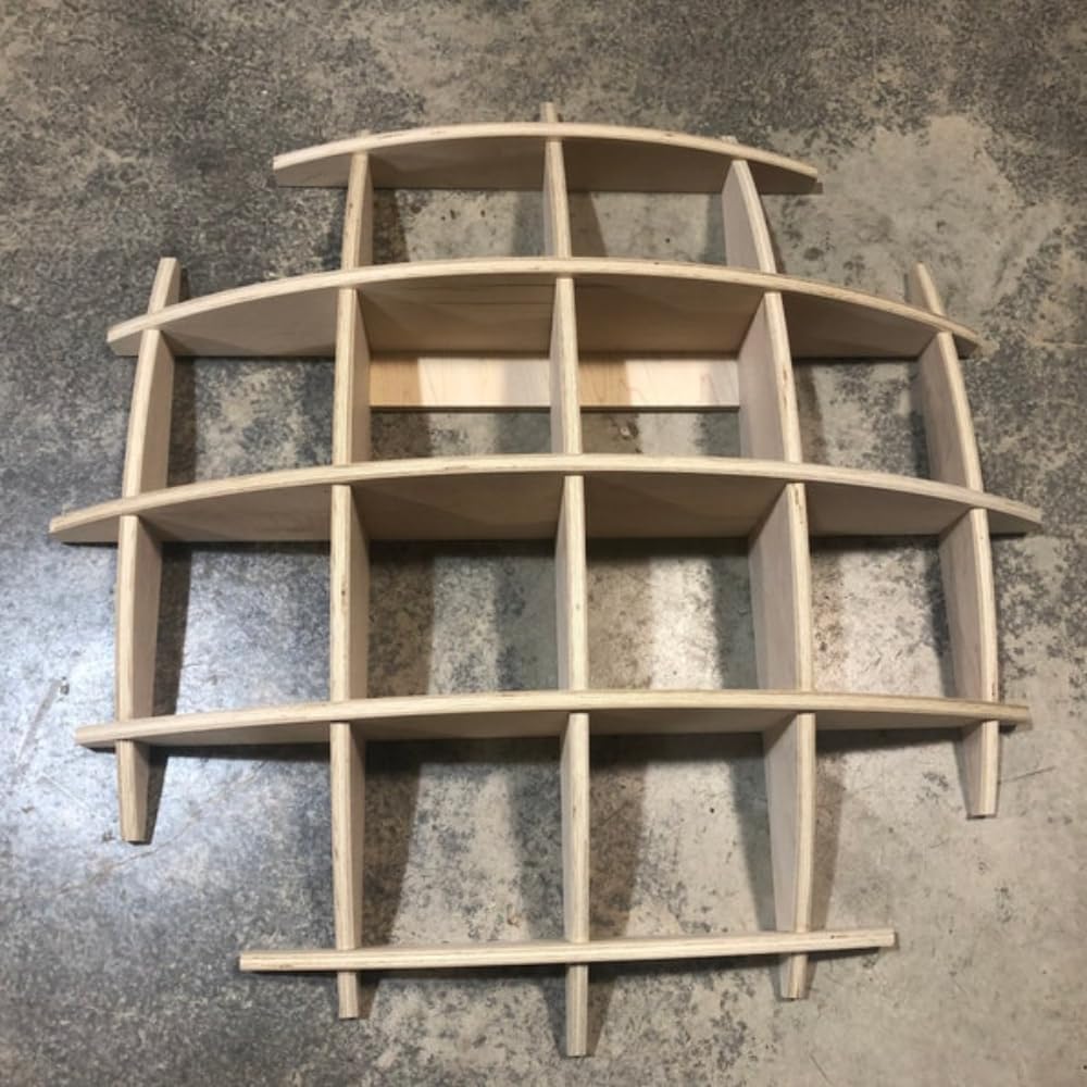 Modular Paintable Wooden Wall Shelf, Sphere Bookcase, Hanging Geometric Office Furniture, Sphere Shelf, Multifunctional Display Shelves, Freestanding Wooden Bookcase, 48