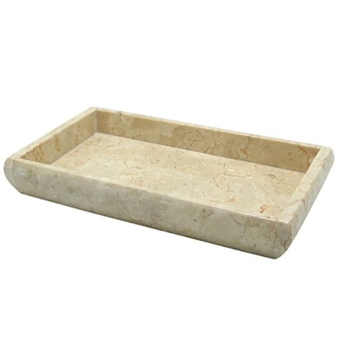 creative home deluxe champagne marble stone guest towel, vanity tray