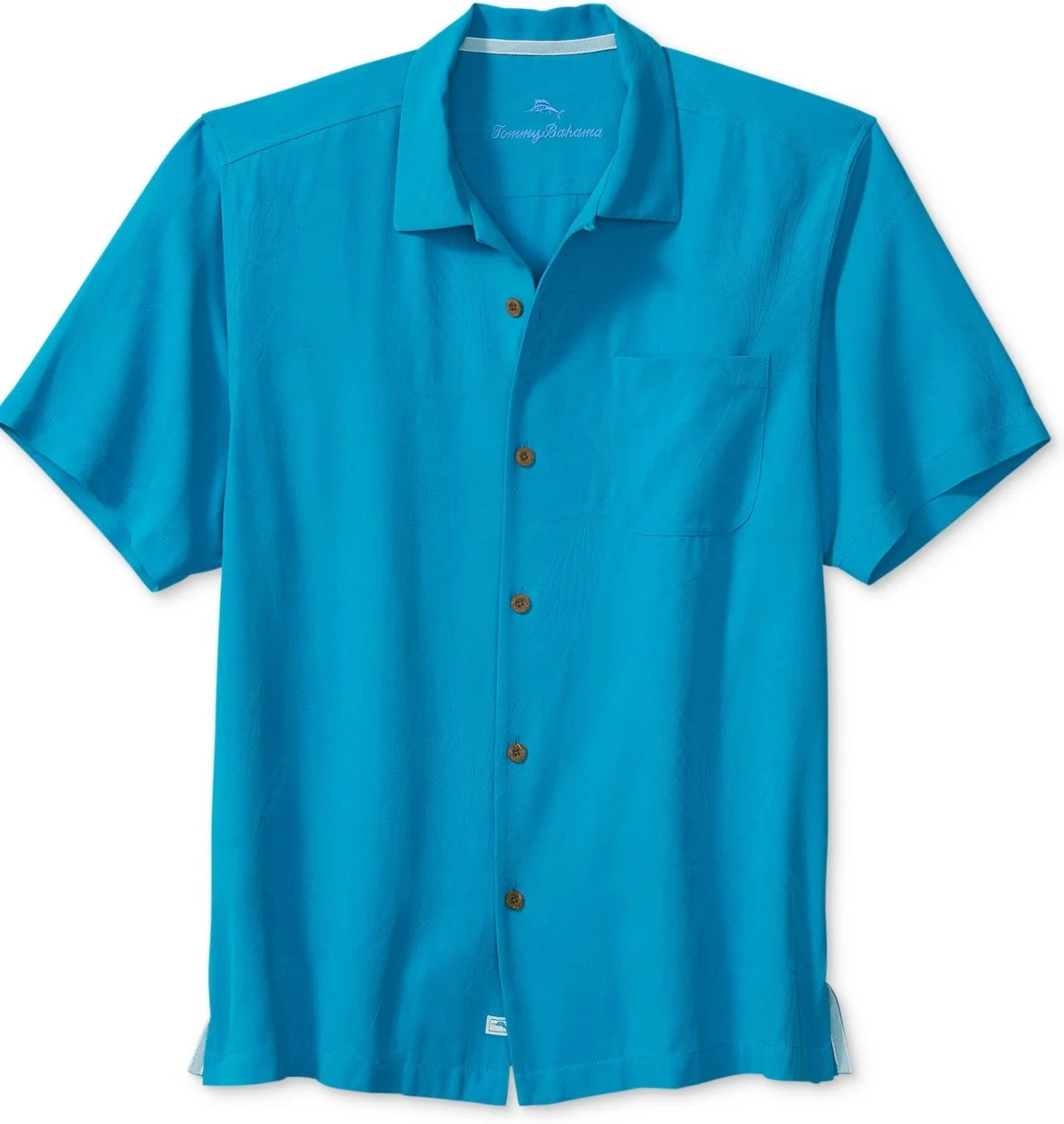 Tommy Bahama Men's Weekend Tropics Silk Shirt Blue Size Medium