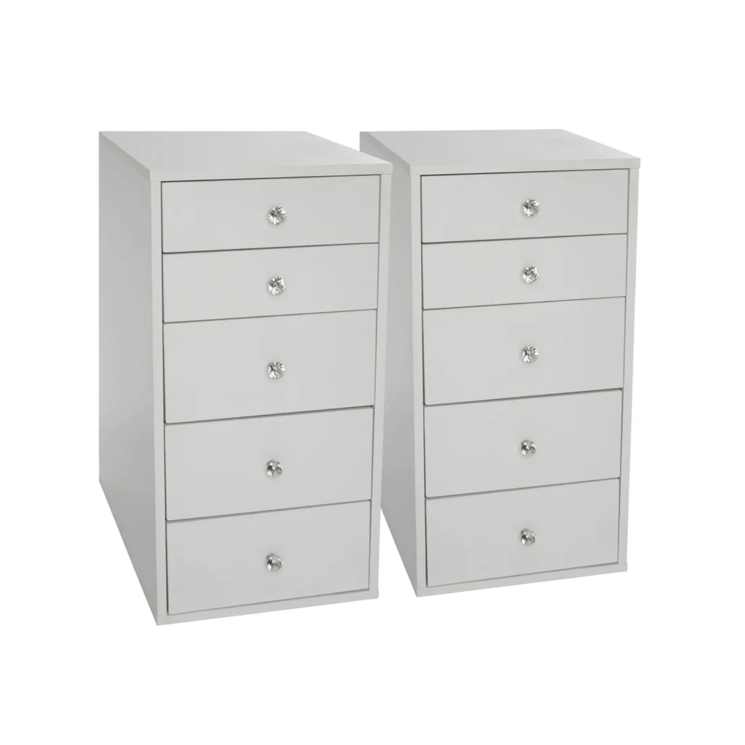 Impressions Vanity SlayStation 5-Drawer Pair Makeup Vanity Storage Unit (Bright White)