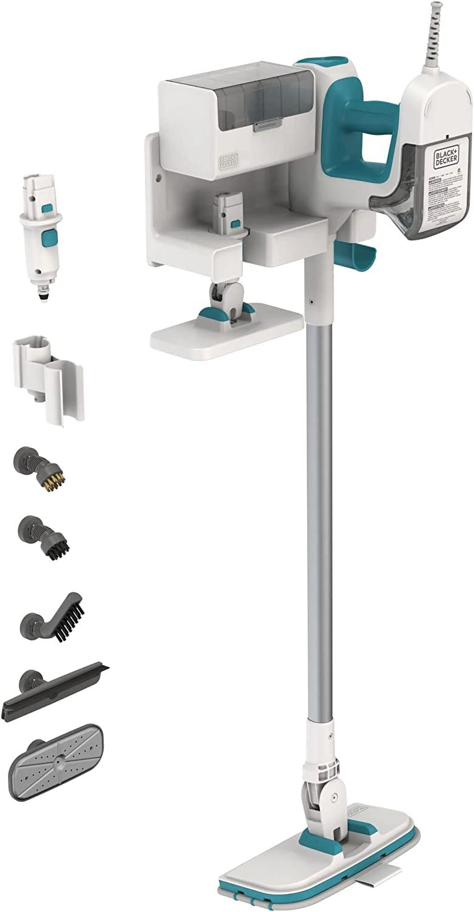 Steam-Mop Multipurpose Steam Cleaning System, 7 Attachments with Storage Wall Mount